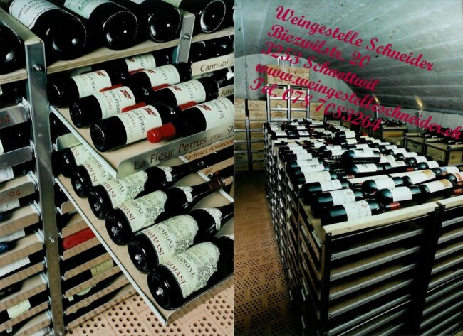 Weingestell aus Chromstahl