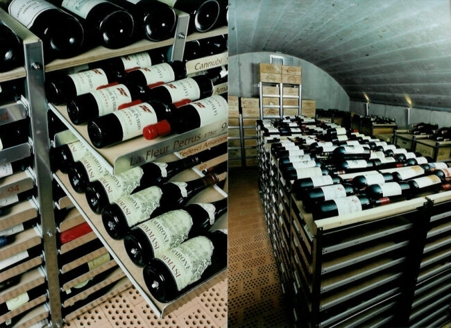 Weingestell aus Chromstahl